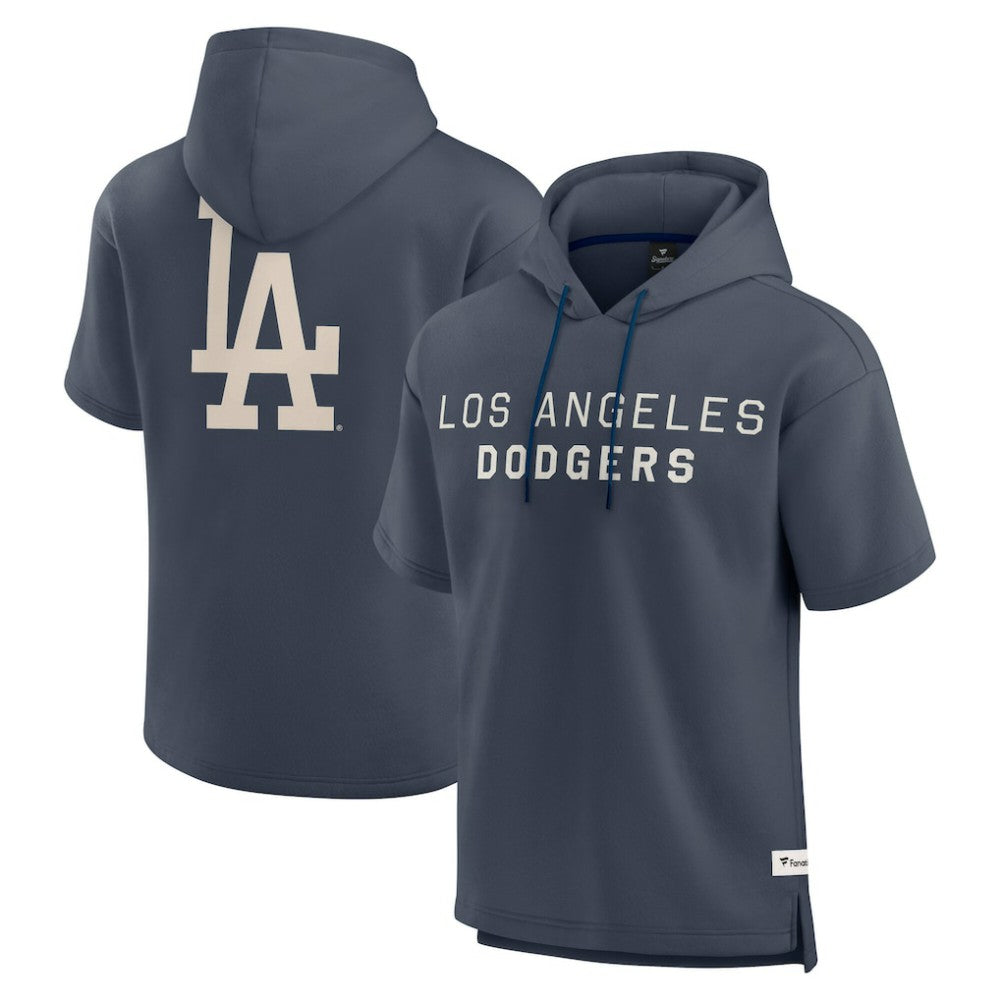 Los Angeles Dodgers Fanatics Elements Future Ground Lettering Short Sleeve Pullover Hoodie - Blue Hoodies