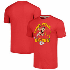 Travis Kelce Kansas City Chiefs Homage Unisex Caricature Player Tri-Blend T-Shirt Red