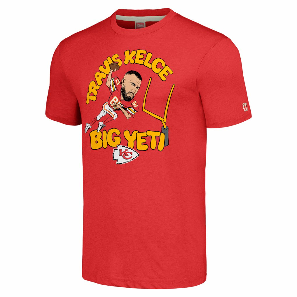 Travis Kelce Kansas City Chiefs Homage Unisex Caricature Player Tri-Blend T-Shirt Red