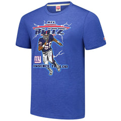 Lawrence Taylor New York Giants Homage Unisex NFL Blitz Retired Player Tri-Blend T-Shirt Heathered Royal