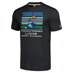 Barry Sanders Detroit Lions Homage Unisex Tecmo Bowl Retired Player Graphic Tri-Blend T-Shirt Charcoal
