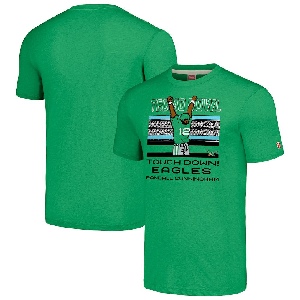 Randall Cunningham Philadelphia Eagles Homage Unisex Tecmo Bowl Retired Player Graphic Tri-Blend T-Shirt Kelly Green