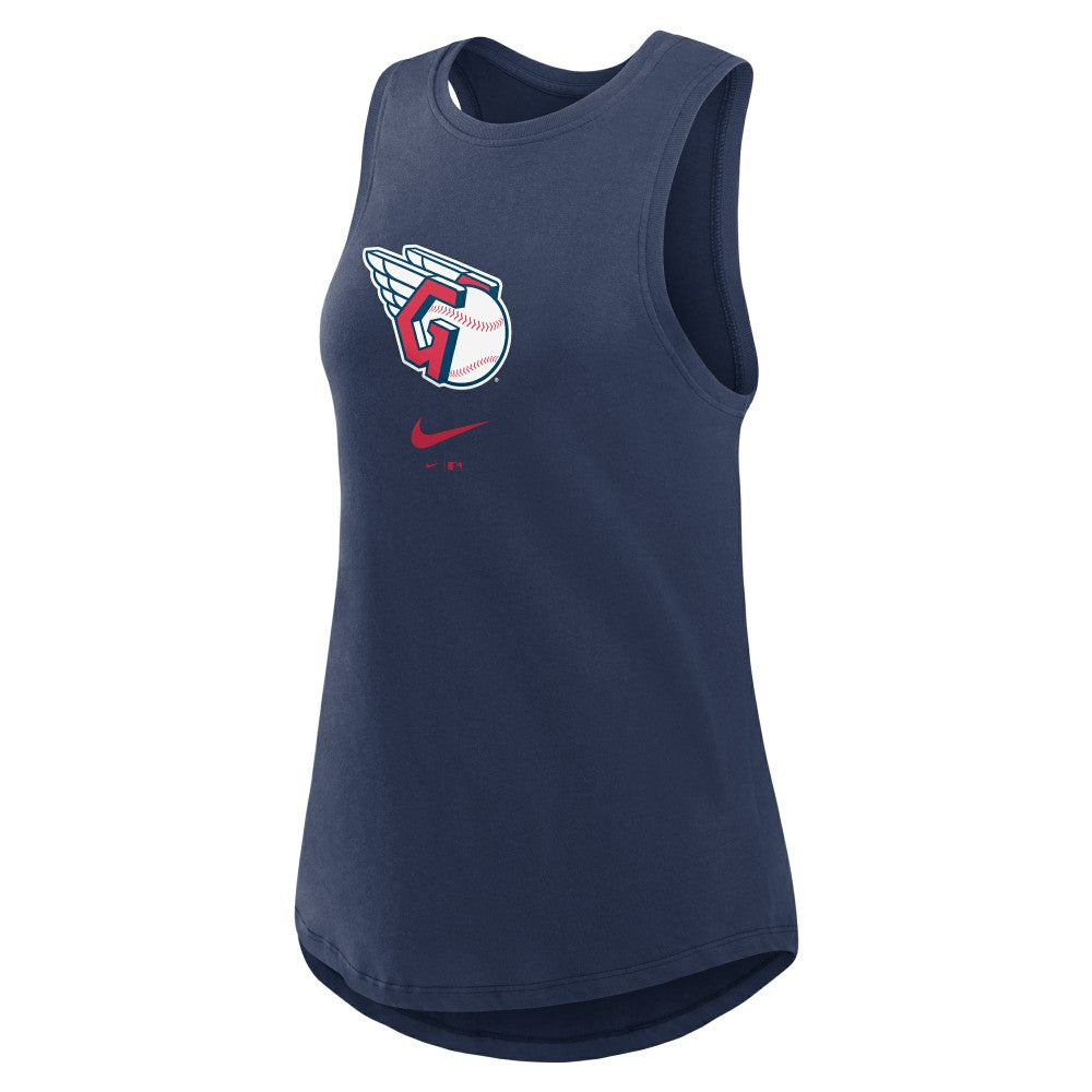 Cleveland Guardians Nike Women's Legacy Icon High Neck Dri-FIT Tank Top - Navy Tanks