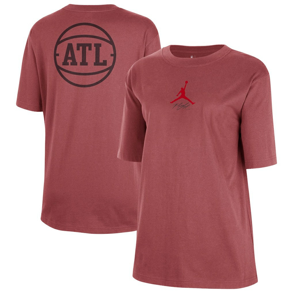 Atlanta Hawks Jordan Brand Women's Courtside Statement Edition Boyfriend T-Shirt Red