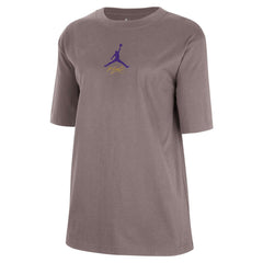 Los Angeles Lakers Jordan Brand Women's Courtside Statement Edition Boyfriend T-Shirt Charcoal