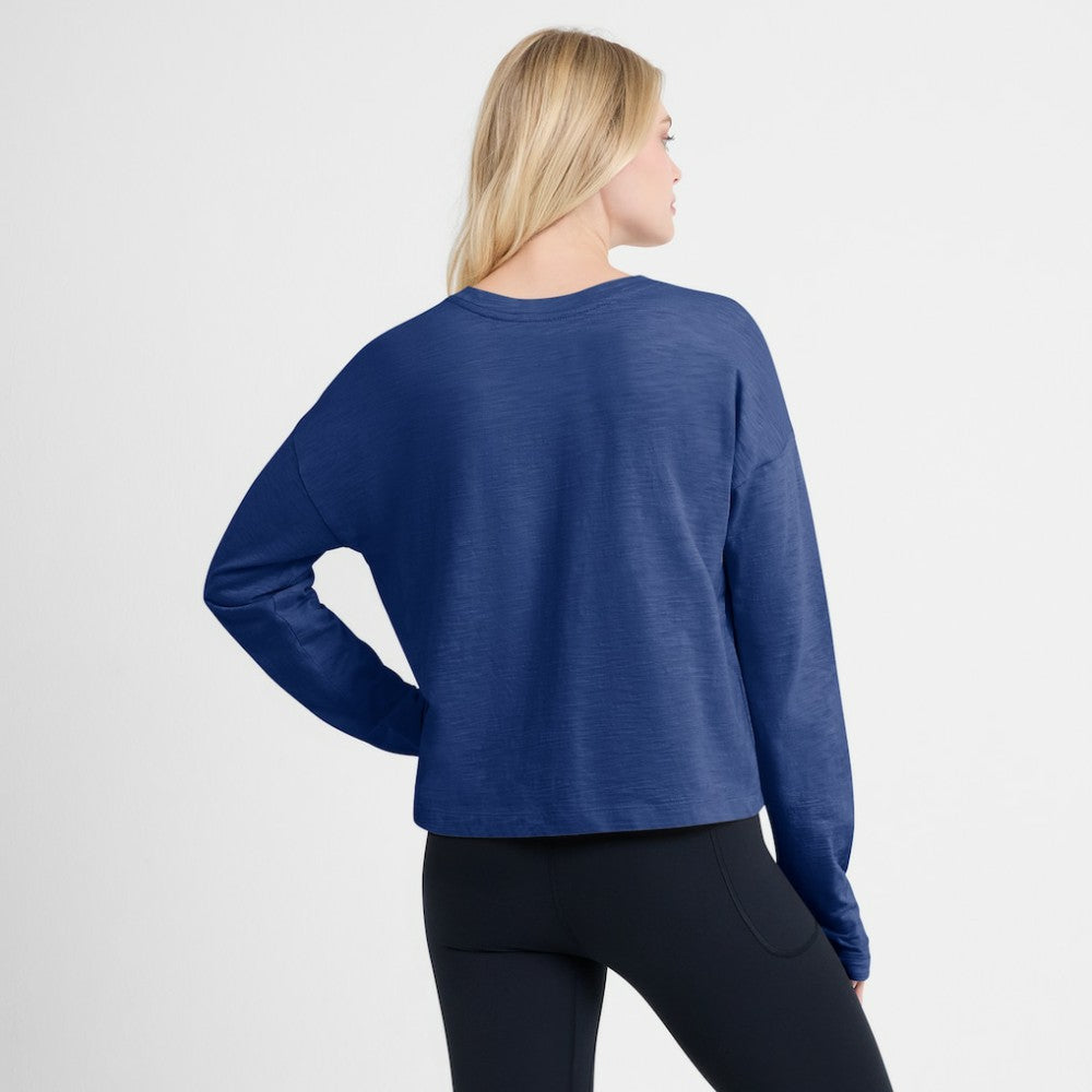 NHL Toronto Maple Leafs Fanatics Women's Oversized All Out Effort Long Sleeve Henley T-Shirt - Blue