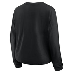 NHL Vegas Golden Knights Fanatics Women's Oversized All Out Effort Long Sleeve Henley T-Shirt - Black