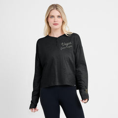 NHL Vegas Golden Knights Fanatics Women's Oversized All Out Effort Long Sleeve Henley T-Shirt - Black