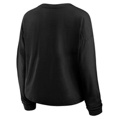 NHL Boston Bruins Fanatics Women's Oversized All Out Effort Long Sleeve Henley T-Shirt - Black