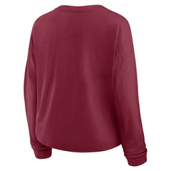 NHL Colorado Avalanche Fanatics Women's Oversized All Out Effort Long Sleeve Henley T-Shirt - Burgundy