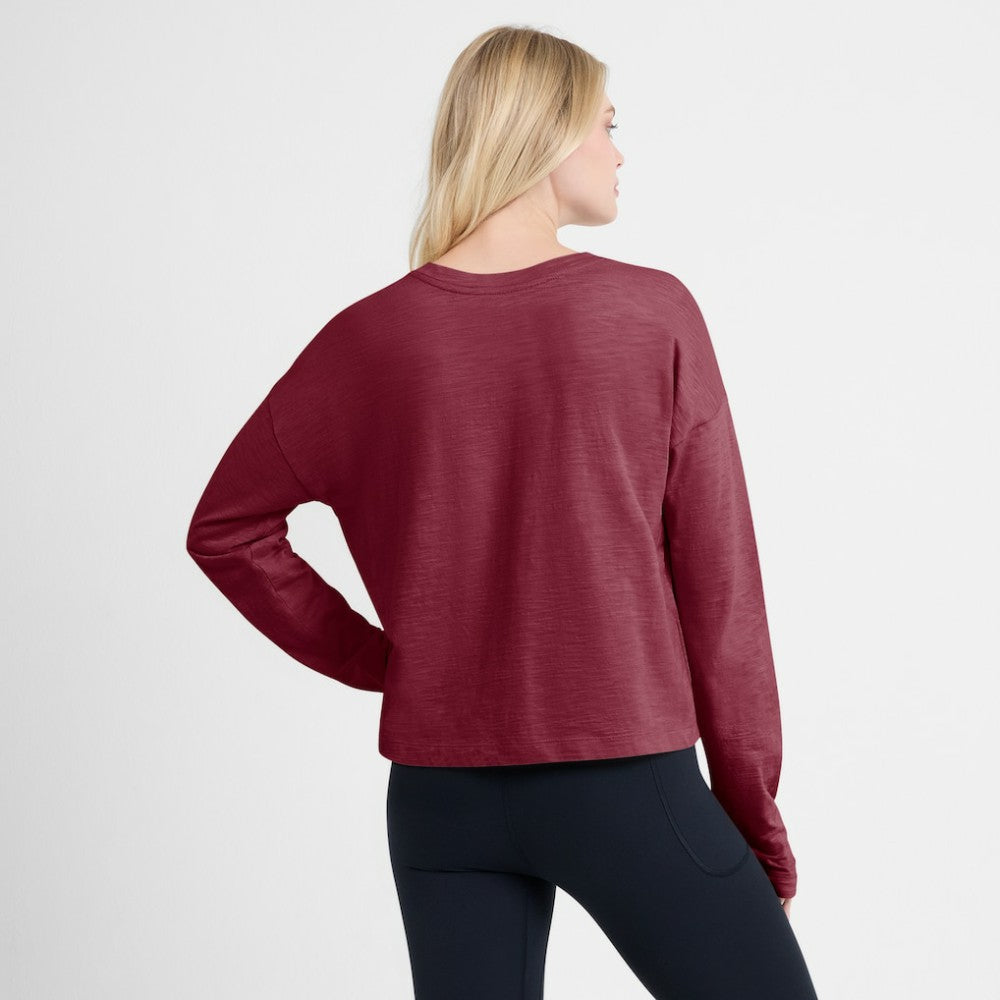 NHL Colorado Avalanche Fanatics Women's Oversized All Out Effort Long Sleeve Henley T-Shirt - Burgundy
