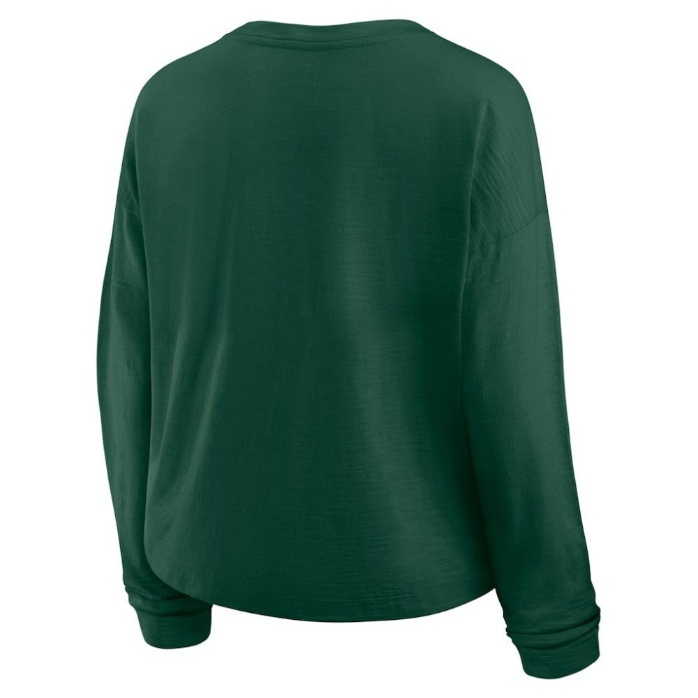 NHL Minnesota Wild Fanatics Women's Oversized All Out Effort Long Sleeve Henley T-Shirt - Green