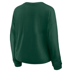 NHL Minnesota Wild Fanatics Women's Oversized All Out Effort Long Sleeve Henley T-Shirt - Green