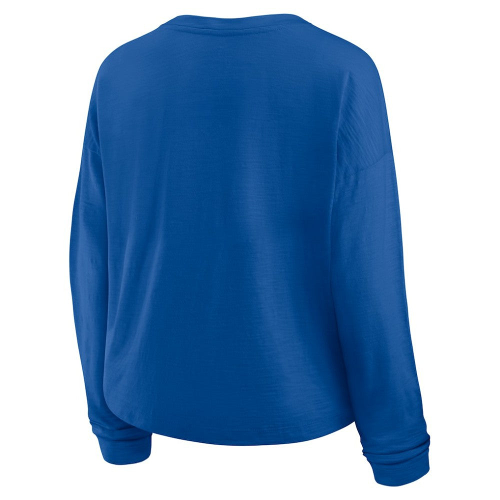 NHL New York Rangers Fanatics Women's Oversized All Out Effort Long Sleeve Henley T-Shirt - Blue