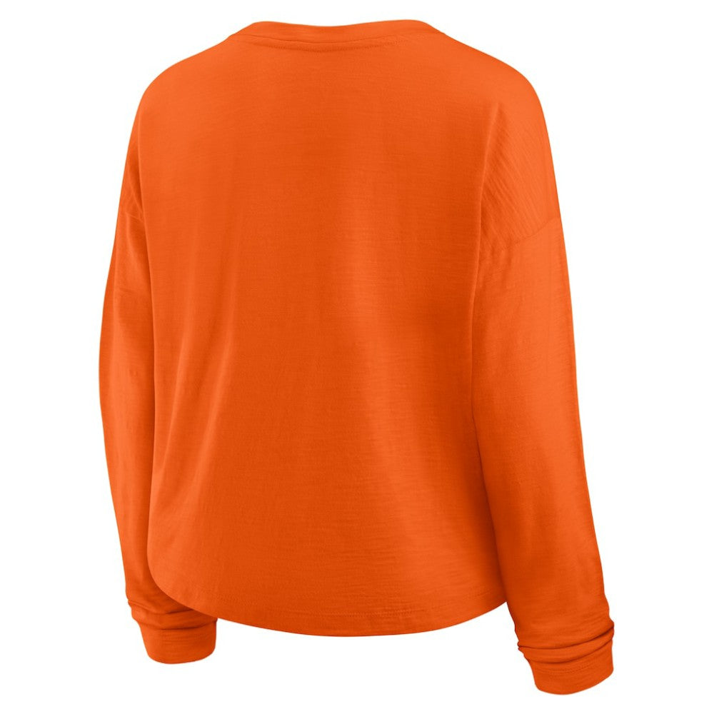 NHL Philadelphia Flyers Fanatics Women's Oversized All Out Effort Long Sleeve Henley T-Shirt - Orange