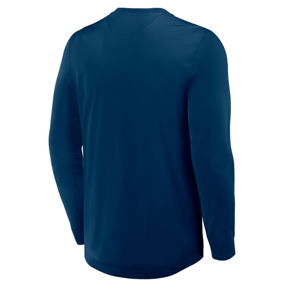 NHL Seattle Kraken Fanatics Adrenaline Push Long Sleeve Henley Shirt - Deep Sea Blue