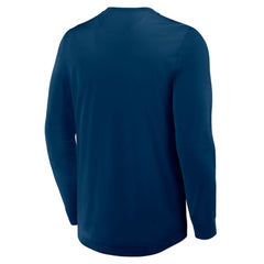 NHL Seattle Kraken Fanatics Adrenaline Push Long Sleeve Henley Shirt - Deep Sea Blue