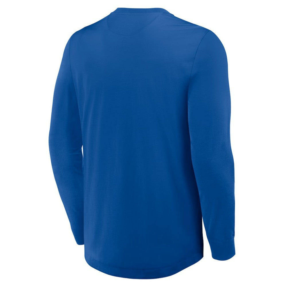 NHL New York Rangers Fanatics Adrenaline Push Long Sleeve Henley Shirt - Blue