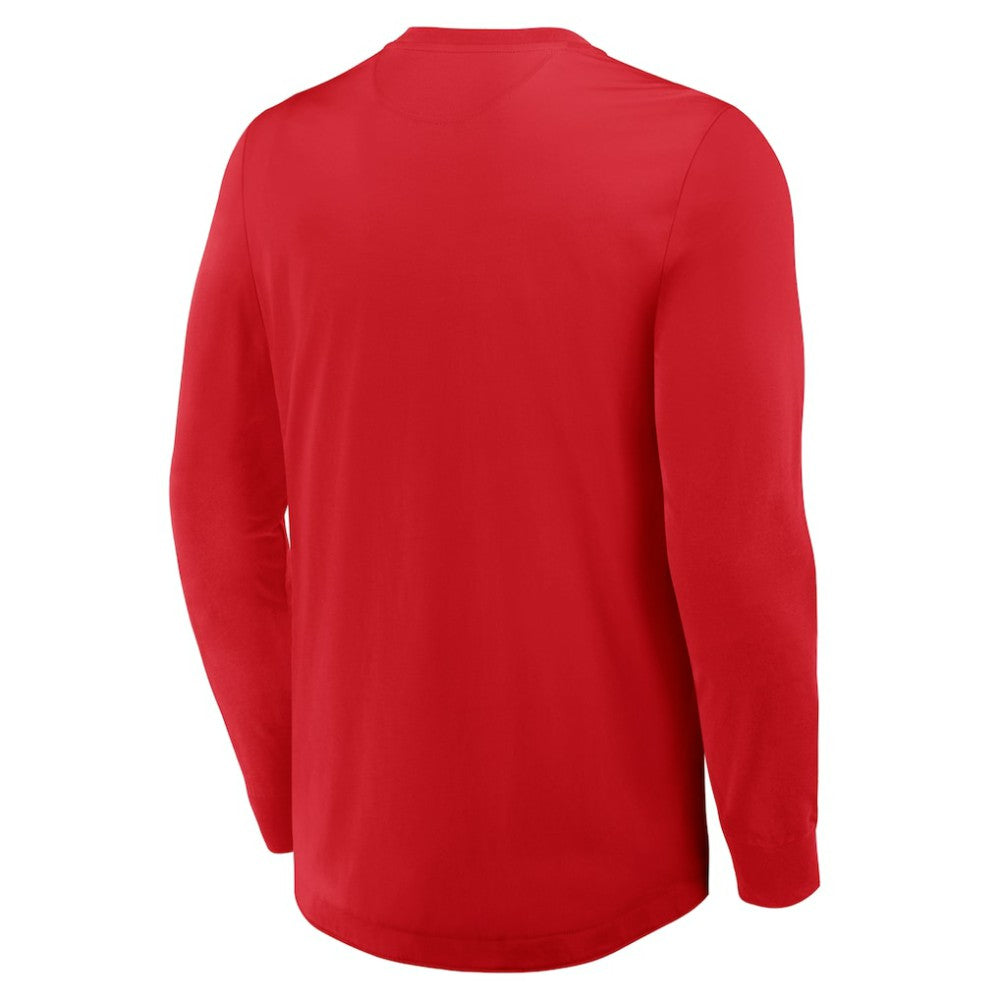 NHL Detroit Red Wings Fanatics Adrenaline Push Long Sleeve Henley Shirt - Red