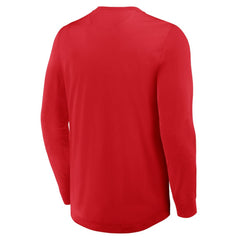 NHL Detroit Red Wings Fanatics Adrenaline Push Long Sleeve Henley Shirt - Red