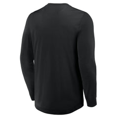 NHL Boston Bruins Fanatics Adrenaline Push Long Sleeve Henley Shirt - Black