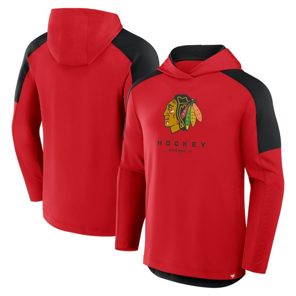 NHL Chicago Blackhawks Fanatics Meta Game Transitional Pullover Hoodie - Red