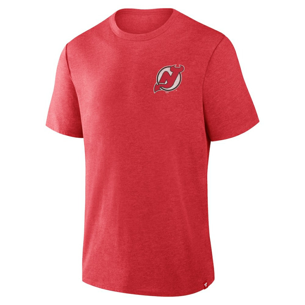 NHL New Jersey Devils Fanatics Fan Lanes Tri-Blend T-Shirt - Heather Red