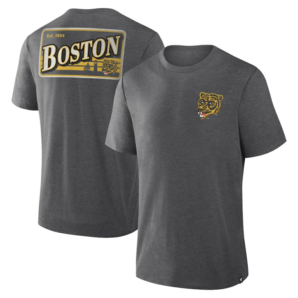 NHL Boston Bruins Fanatics Fan Lanes Tri-Blend T-Shirt - Heather Charcoal
