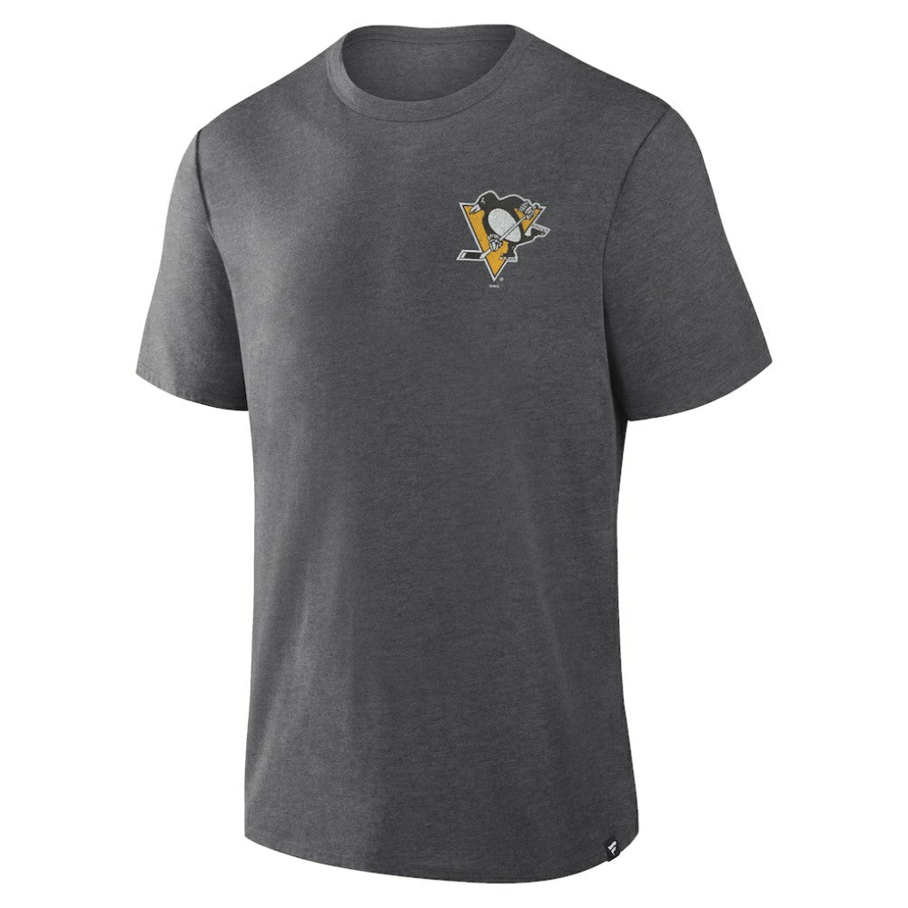 NHL Pittsburgh Penguins Fanatics Fan Lanes Tri-Blend T-Shirt - Heather Charcoal