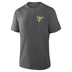NHL Pittsburgh Penguins Fanatics Fan Lanes Tri-Blend T-Shirt - Heather Charcoal