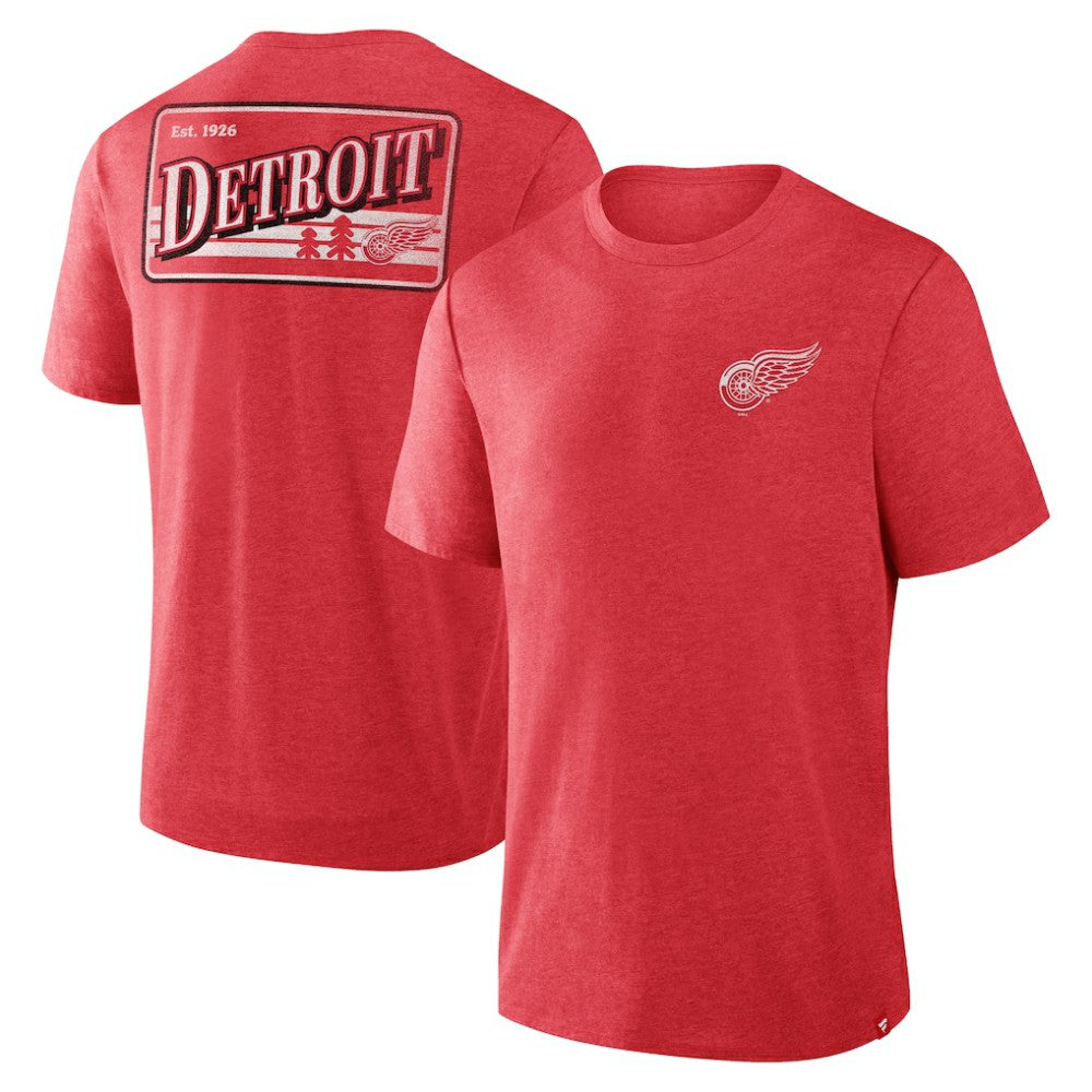 NHL Detroit Red Wings Fanatics Fan Lanes Tri-Blend T-Shirt - Heather Red