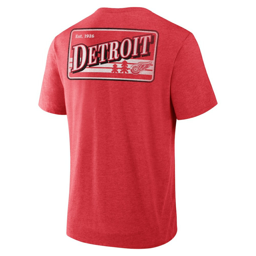 NHL Detroit Red Wings Fanatics Fan Lanes Tri-Blend T-Shirt - Heather Red