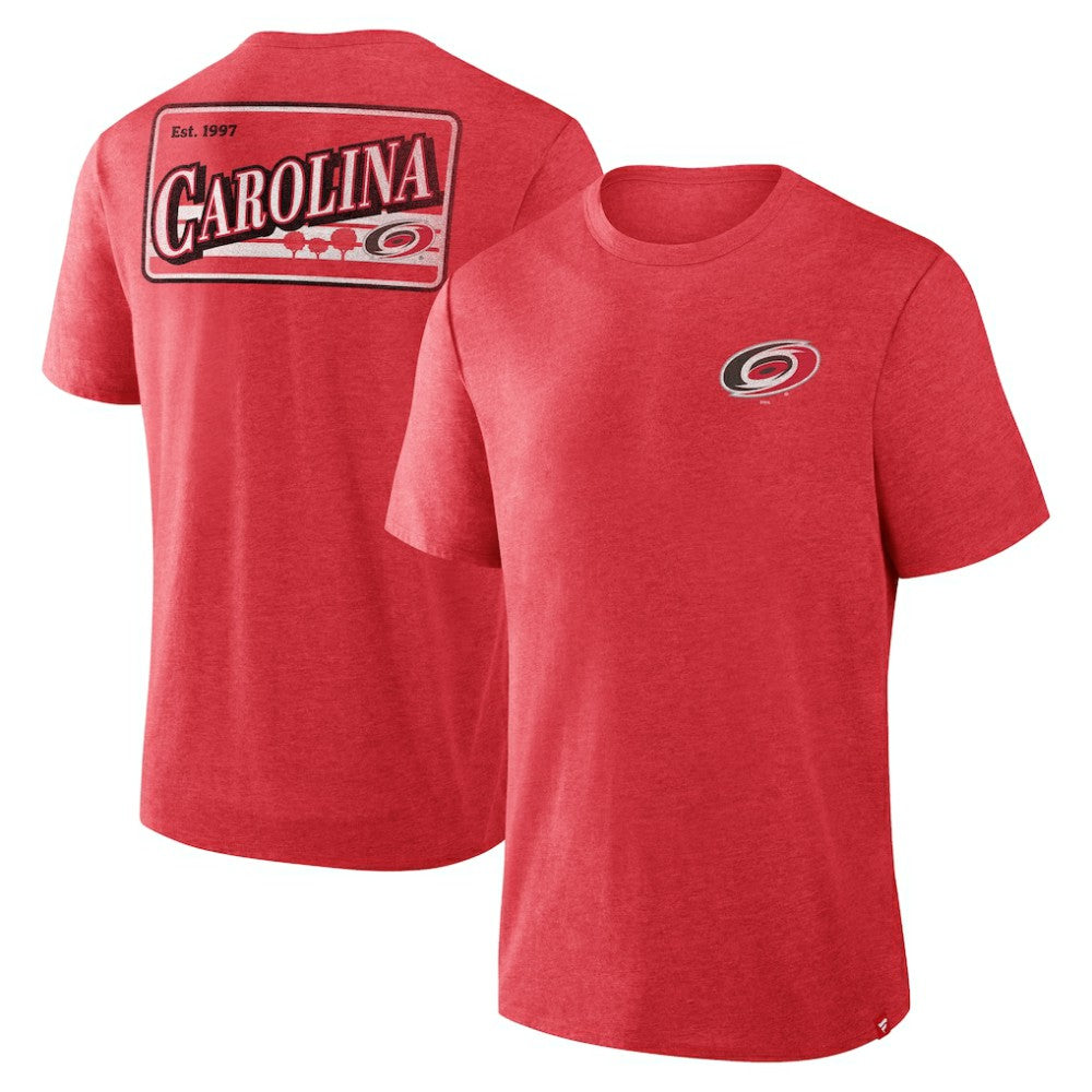 NHL Carolina Hurricanes Fanatics Fan Lanes Tri-Blend T-Shirt - Heather Red
