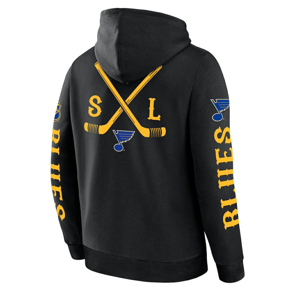 NHL St. Louis Blues Fanatics Big City Legacy Fleece Pullover Hoodie - Black