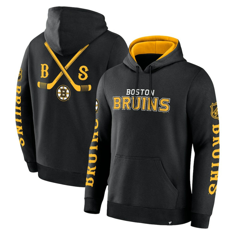 NHL Boston Bruins Fanatics Big City Legacy Fleece Pullover Hoodie - Black