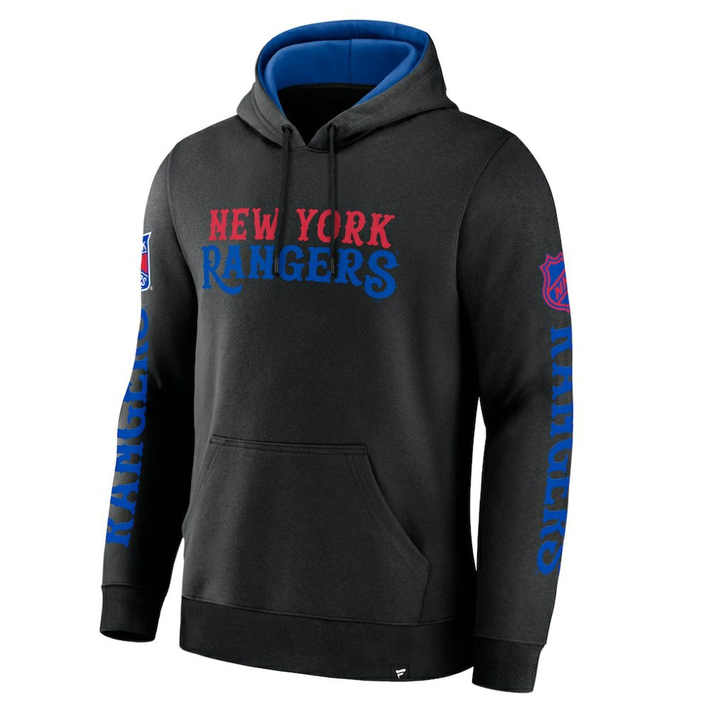 NHL New York Rangers Fanatics Big City Legacy Fleece Pullover Hoodie - Black