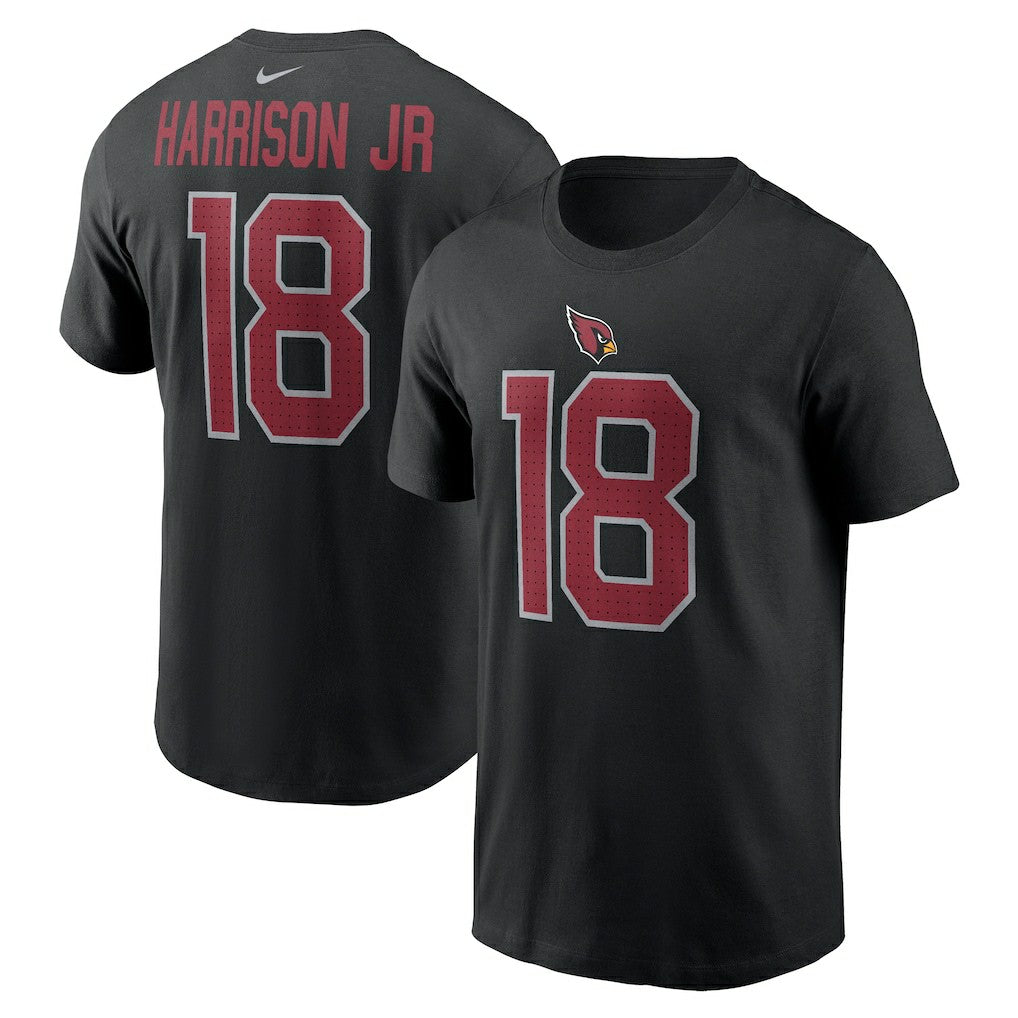Marvin Harrison Jr. Arizona Cardinals Player Name & Number T-Shirt Black