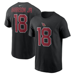 Marvin Harrison Jr. Arizona Cardinals Player Name & Number T-Shirt Black