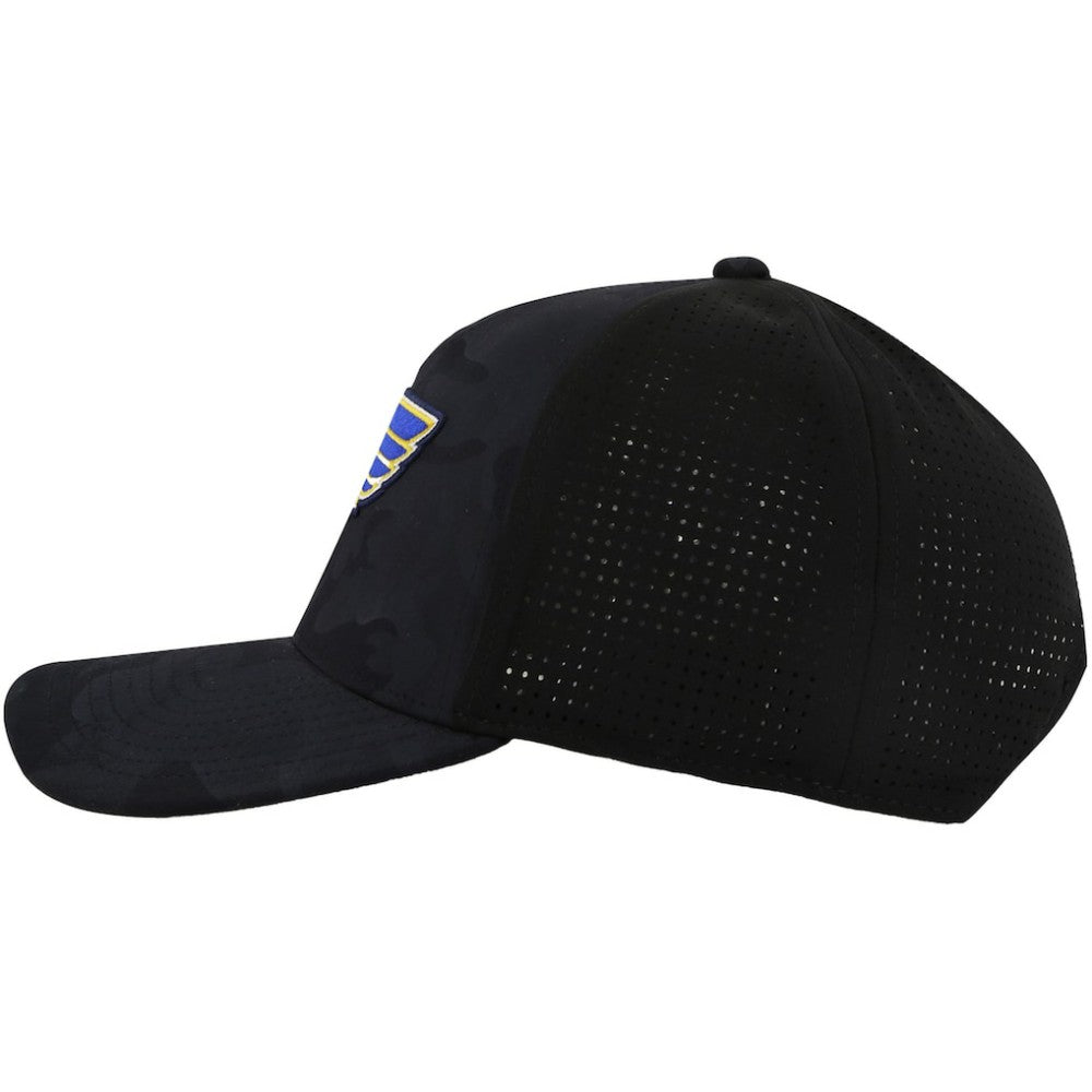 NHL St. Louis Blues American Needle Valin Camo Super Tech Vented Adjustable Hat - Black