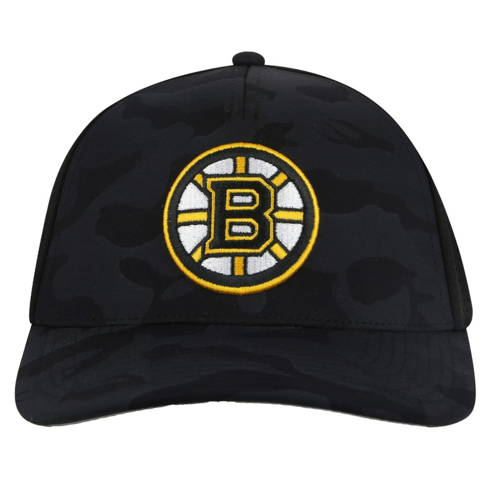 NHL Boston Bruins American Needle Valin Camo Super Tech Vented Adjustable Hat - Black