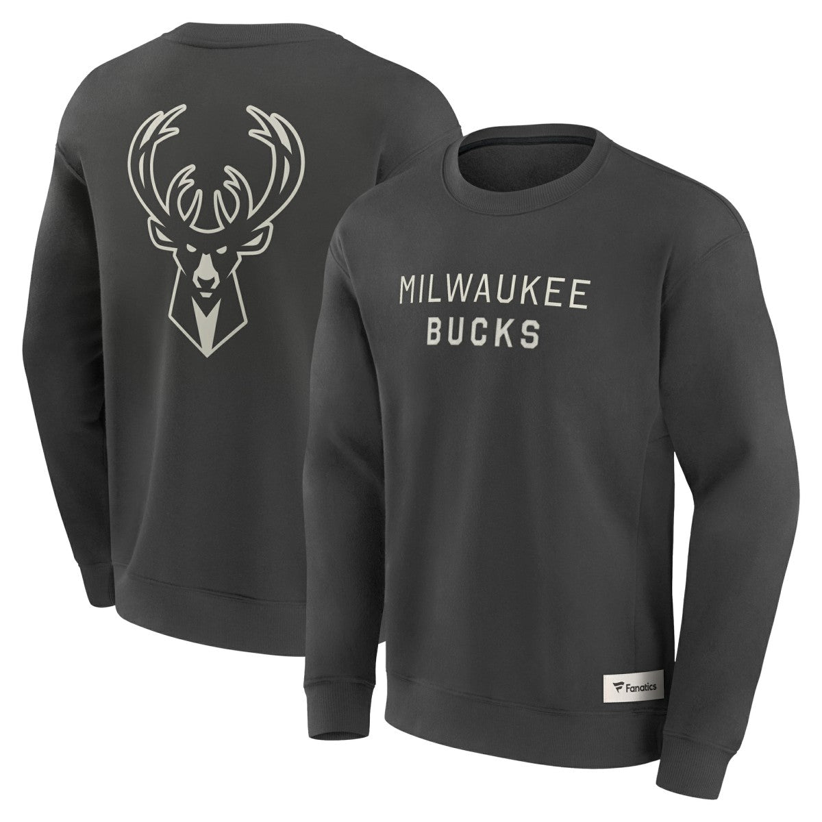 Milwaukee Bucks Elements Future Ground Lettering Pullover Sweatshirt Gray