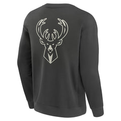 Milwaukee Bucks Elements Future Ground Lettering Pullover Sweatshirt Gray
