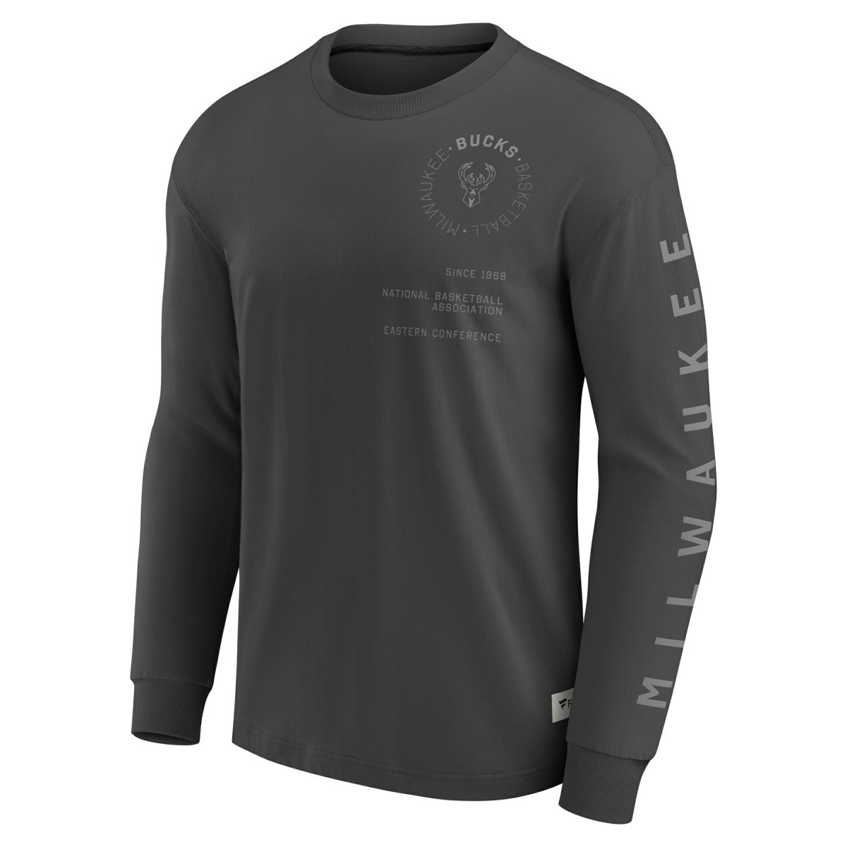 Milwaukee Bucks Elements Future Ground Tonal Info Long Sleeve T-Shirt Gray