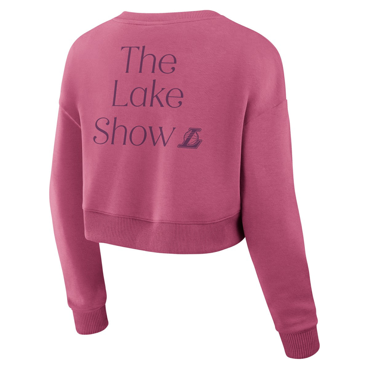 Los Angeles Lakers Women's Studio Tri-Blend Cropped Pullover Sweatshirt Pink