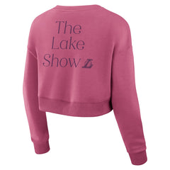 Los Angeles Lakers Women's Studio Tri-Blend Cropped Pullover Sweatshirt Pink