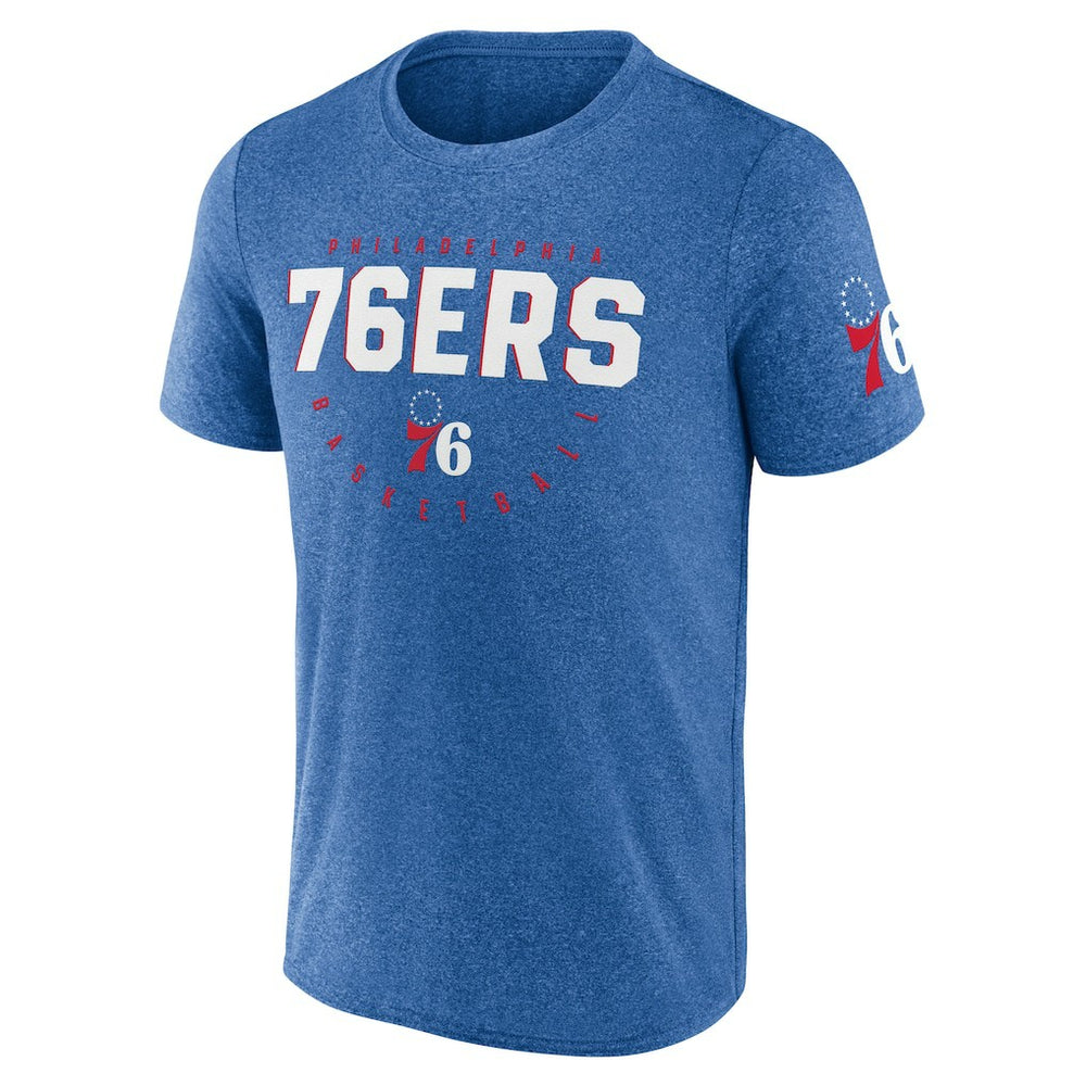 Philadelphia 76ers Logo Athletic Block Practice Performance T-Shirt Heather Royal