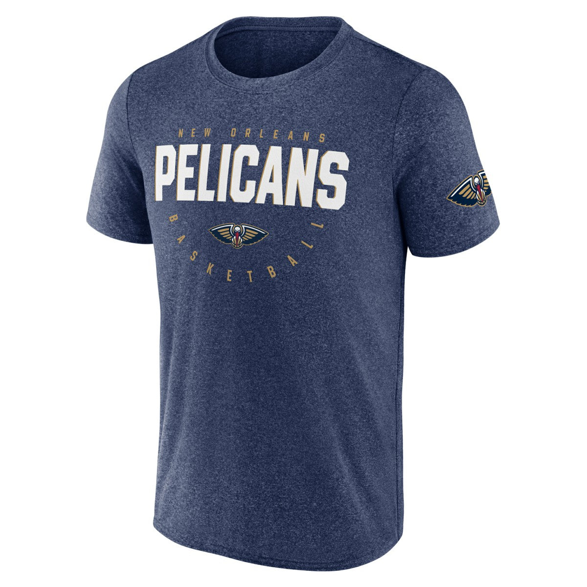 New Orleans Pelicans Logo Athletic Block Practice Performance T-Shirt Heather Navy