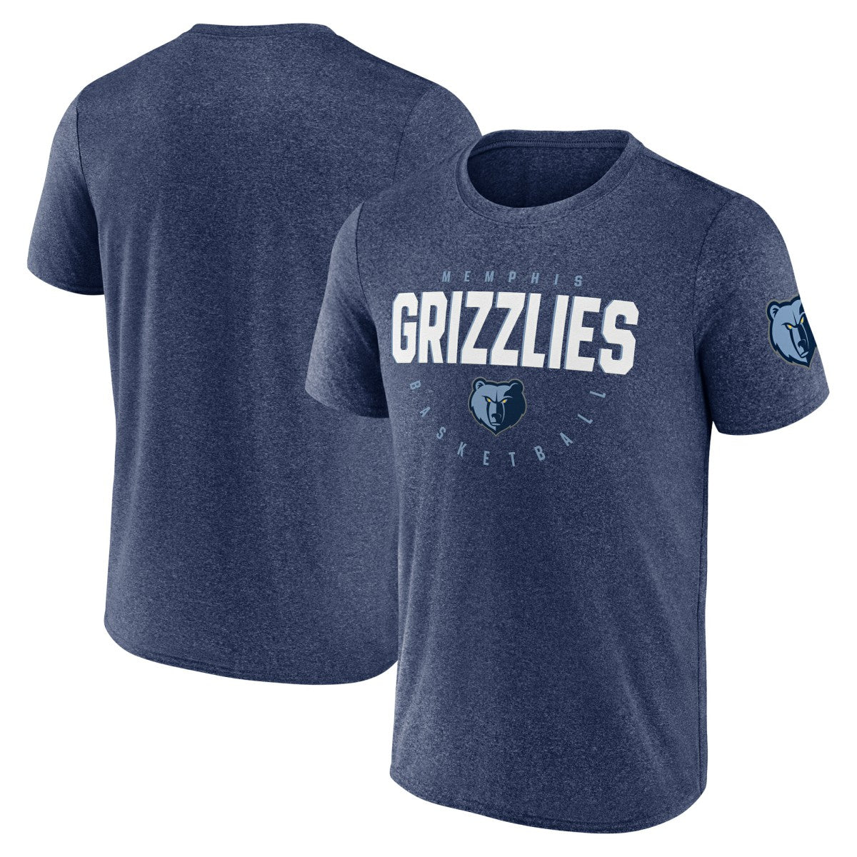 Memphis Grizzlies Logo Athletic Block Practice Performance T-Shirt Heather Navy