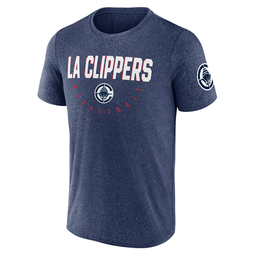 LA Clippers Logo Athletic Block Practice Performance T-Shirt Heather Navy