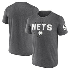 Brooklyn Nets Logo Athletic Block Practice Performance T-Shirt Heather Charcoal